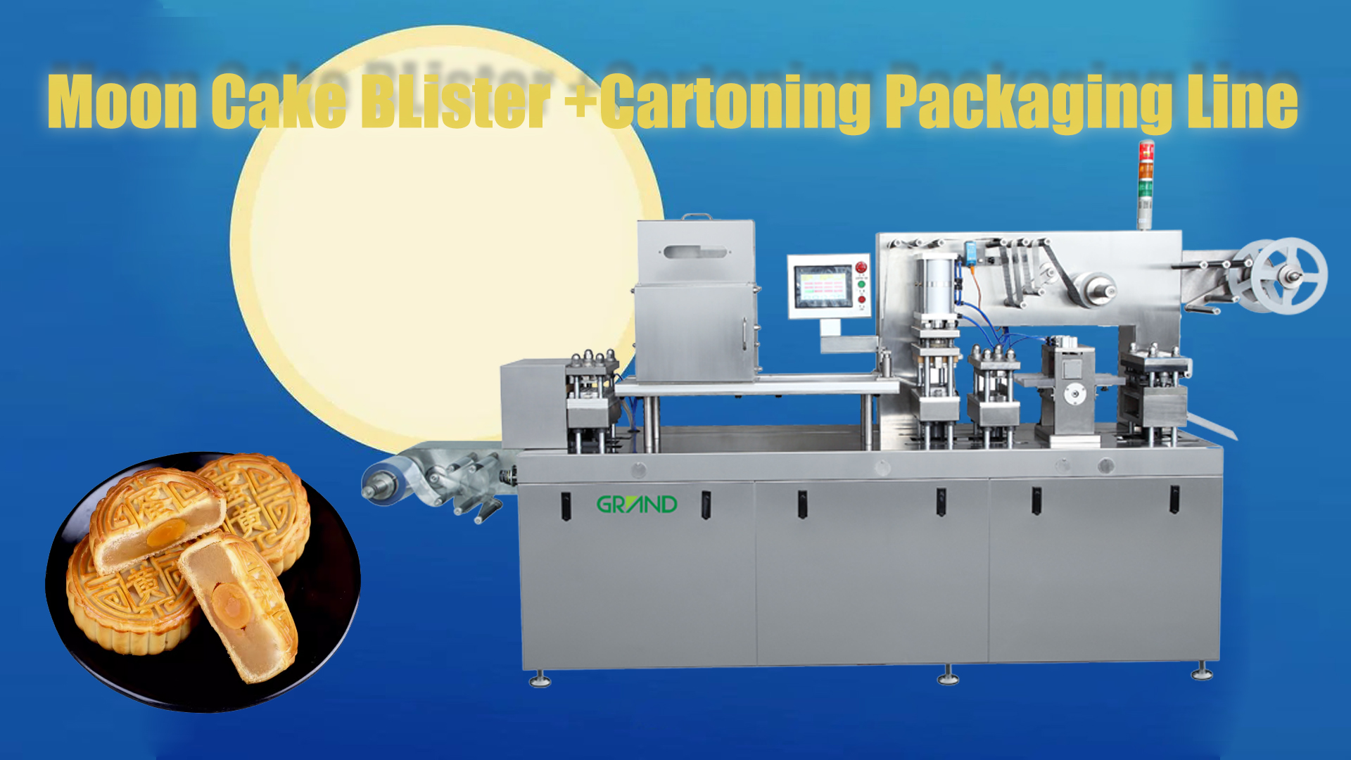 Moon Cake Blister Packing Machine And Cartoning Machine Line