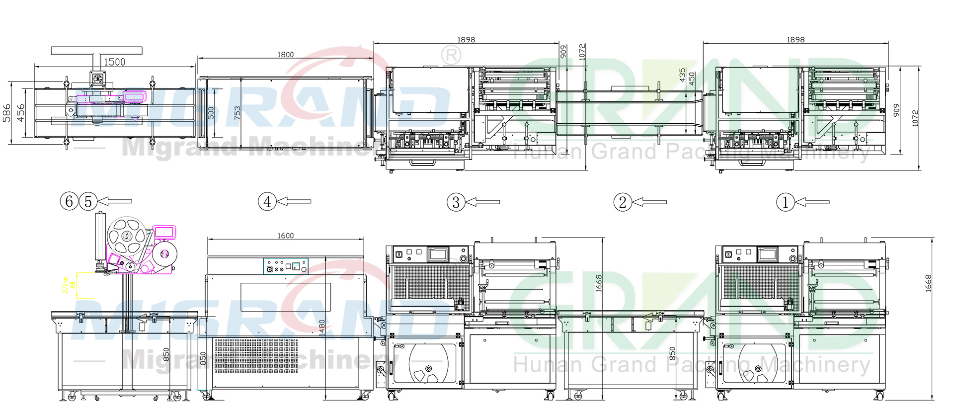 1920-bubble film & PE OPF film shrink wrapping machine line-2