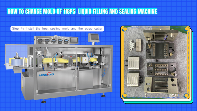 How To Change The Mold - Step 4 : Install the heat sealing mold and the scrap cutter