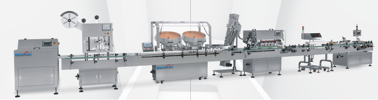 Four-head disc counting pill bottling line