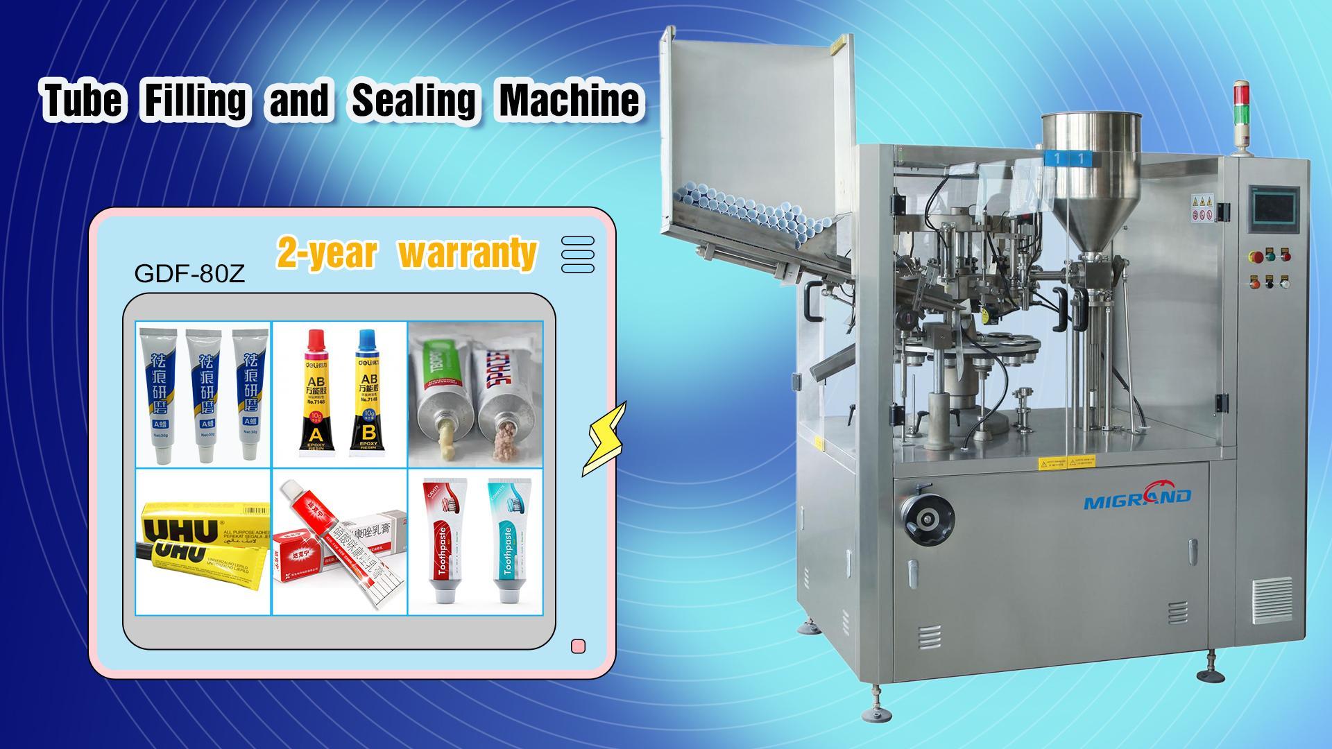 GDF-80Z Medicinal Gel Tube Filler Sealer Machine And Cartoning Line