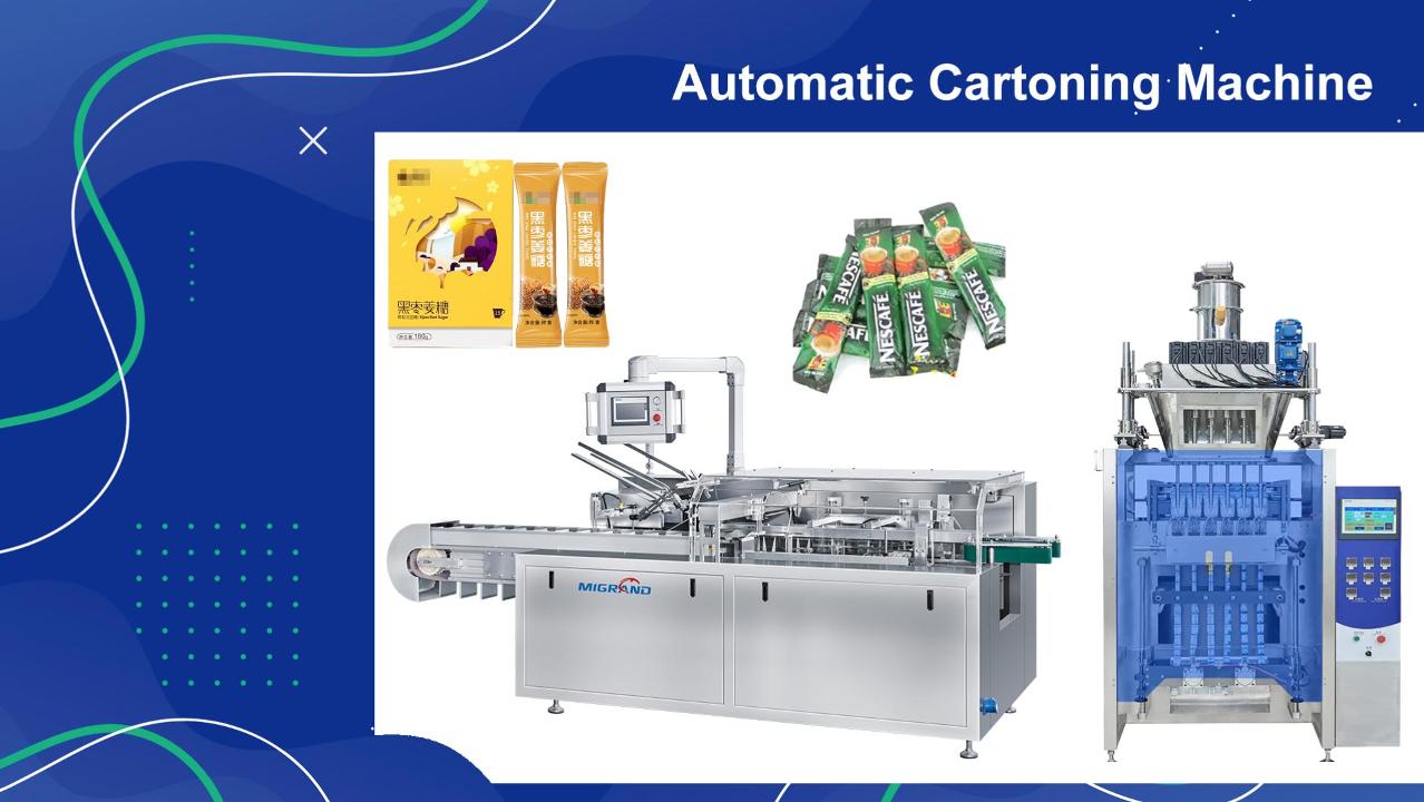 Export To Italy-Multi-row sachet packing machine and sachet cartoning machine line