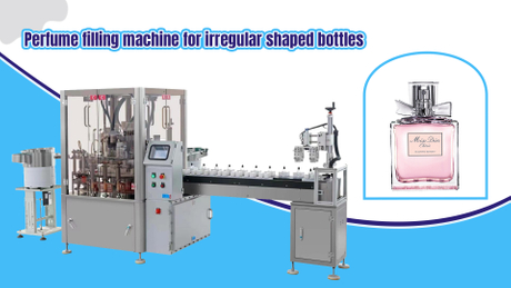 Automatic perfume bottling line on migrand machinery