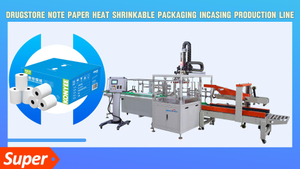 Drugstore Labeling Roll Heat Shrinkable Package And Cartoning Machine Encasing Line