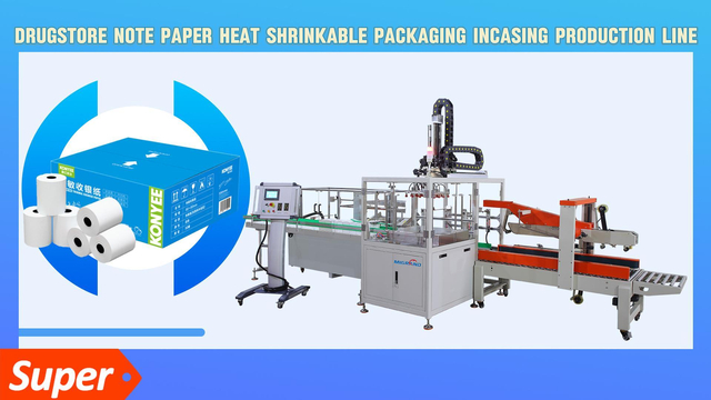 Drugstore Labeling Roll Heat Shrinkable Package And Cartoning Machine Encasing Line