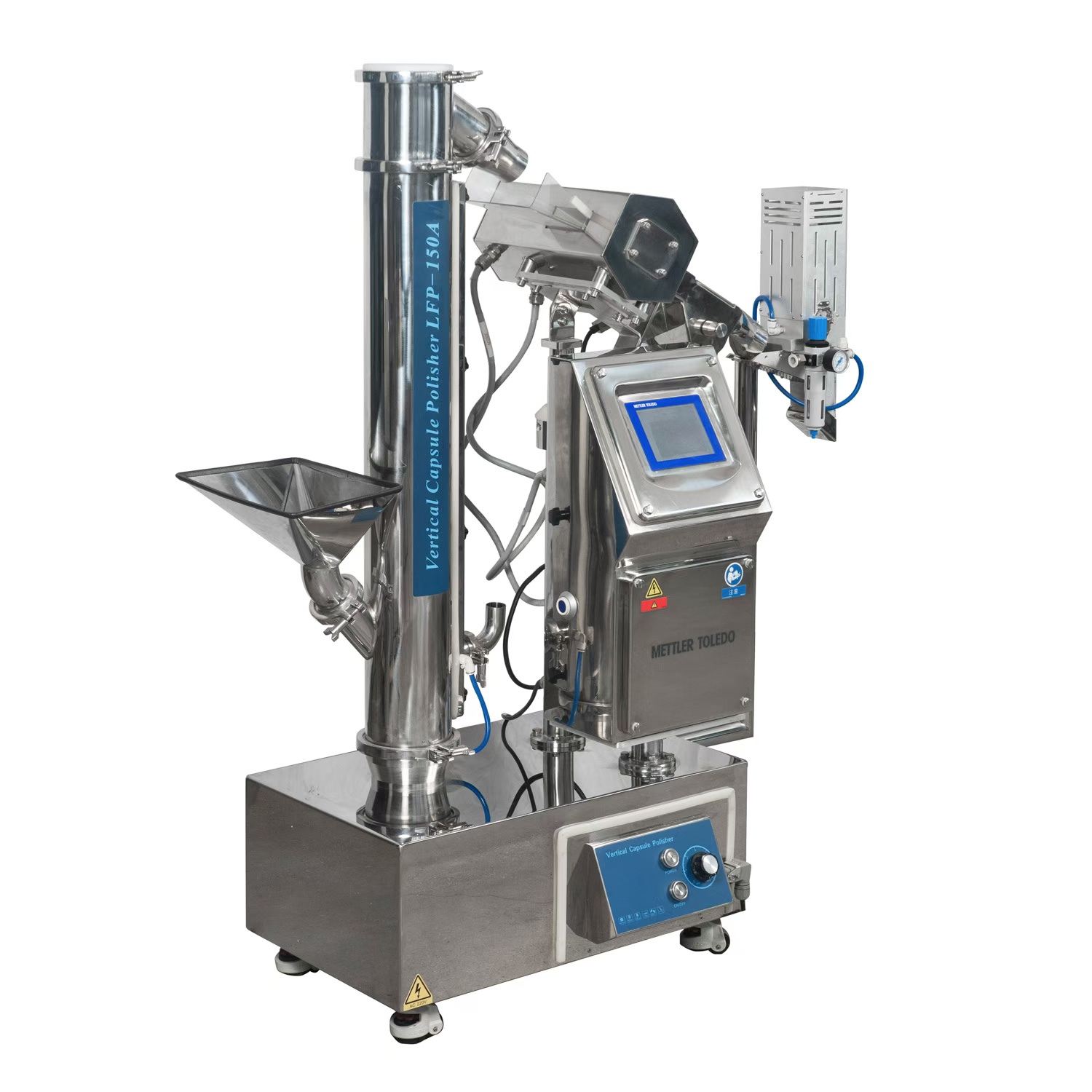 LFP-150A vertical polisher with metal detetcor and sorter